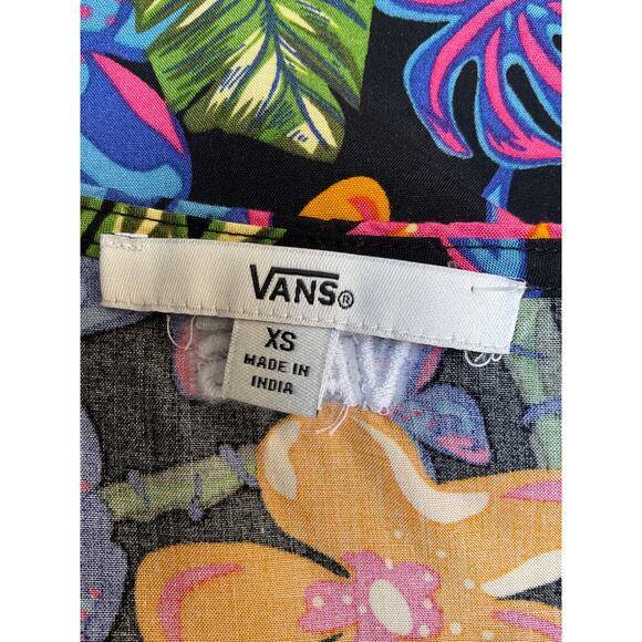 Vans Tropical Floral Slip Mini Dress Women's Size XS Black Multicolor - Picture 3 of 4
